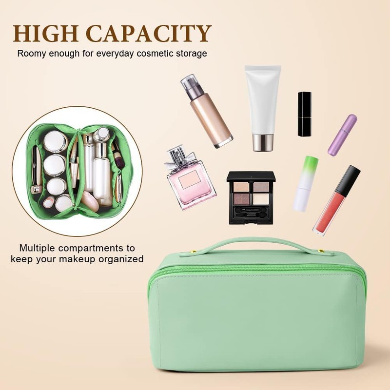 NAKODU Travel Makeup Bag,Large Capacity Cosmetic Bags for Women,Waterproof Portable