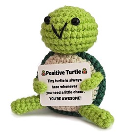 GFTCGK Turtle Decoration, Funny Positive Turtle Gifts, Pocket Hug, Not Easily Deformed and Faded, Positive Gifts, Gift for Friends, Family, Encouragement Decoration (Green)