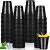 50 Pack 2oz Black Plastic Shot Glasses - Graduation Party