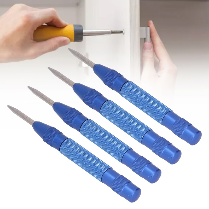 4Pcs Center Punch Automatic High Speed Steel 5in Tool Set