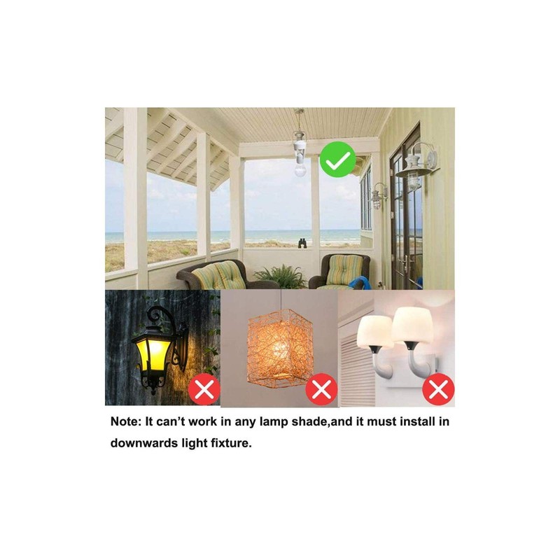 Motion Activated Light Socket,E26 Motion Security Light Bulb Socket Indoor