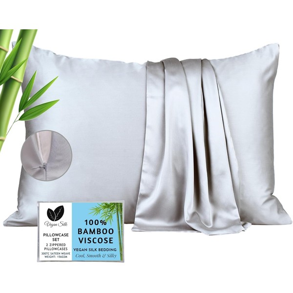 Cooling Pillow Cases King - 100% Viscose Bamboo Pillowcase Set