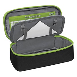 Wedo 24243011 Pencil Case with Inner Flap - Black/Green