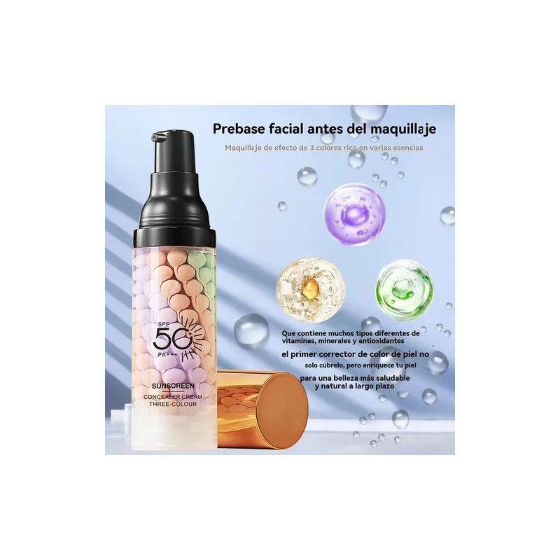 Prebase De Maquillaje 3 En 1, Spf 50 Pa++, Protector