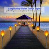 LazyBuddy 4 Pack Solar Tiki Torch Lights Outdoor Waterproof -