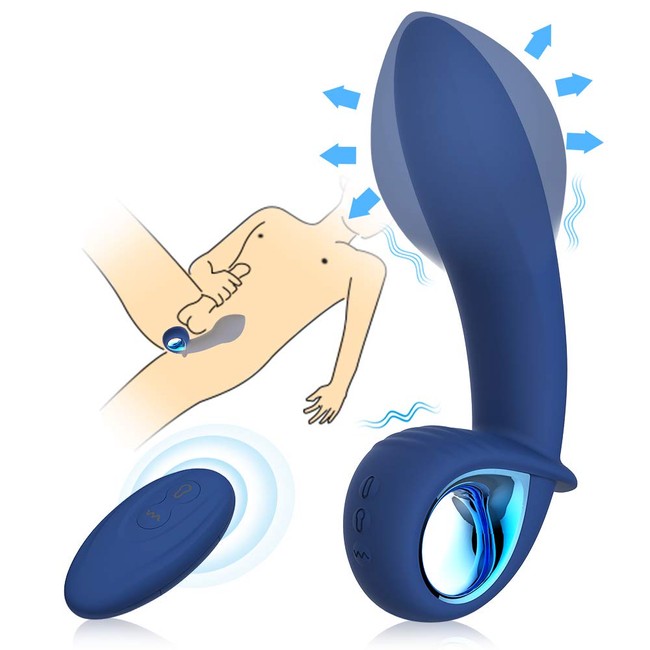 G-spot Anal Vibrator Automatic Inflatable Prostate Massager Sex Toys - Adorime Rechargeable Silicone Vibrating Butt Plug Vagina Anus Expansion Stimulator with 10 Modes & Wireless Remote for Men Women