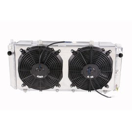 2 Rows Alloy Aluminum Radiator+Fan+Shroud For 1990-1995 Toyota MR2 SW20 W20 3 SGTE L4 2.0L Compatible Replacment.