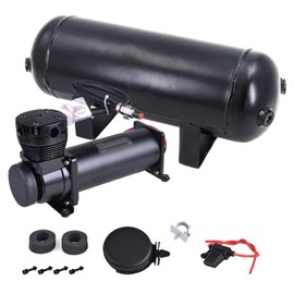 CNRAQR 3 Gallon Air Tank with 200PSI Air Compressor for Suspension/Air Ride/Bag/Car Train Truck Horn Aluminum 12 Liter Compressed air Storage Tank Onboard System Air Suspension Compressor Kit