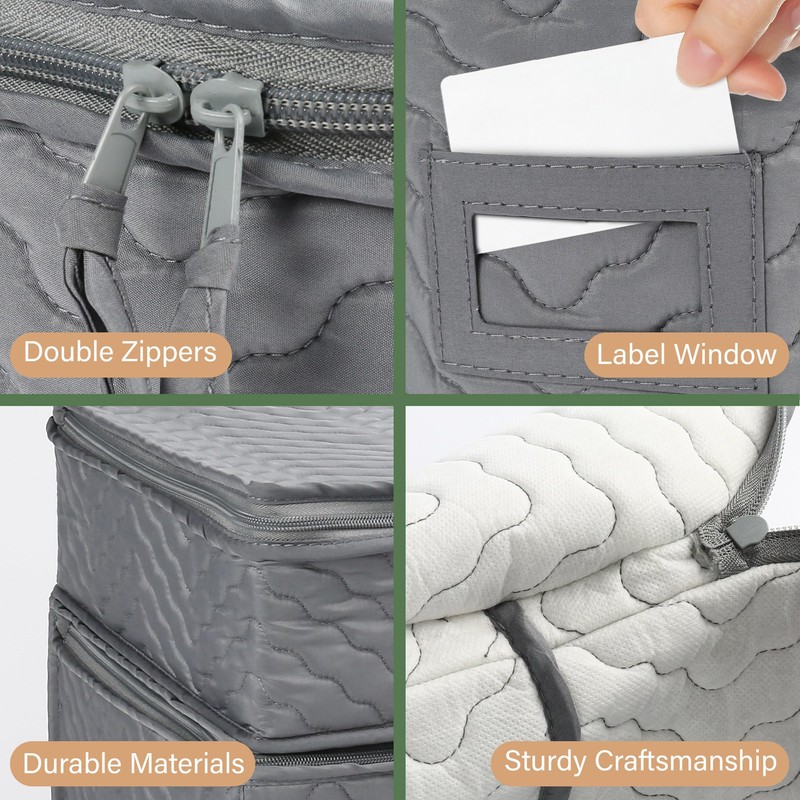 LotFancy China Storage Containers - Quilted 6-Piece Set Storage Box-