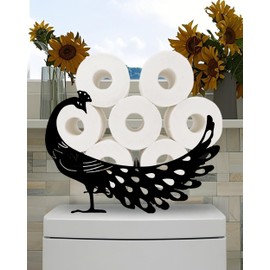 Peacock Toilet Tissue Holder,Animal Paper Holders,Decorative Metal Papers Holder,Funny Toilet Animal Storage for Bathrooms,Bathroom Paper Organizer for Extra 8 Rolls Art Decor