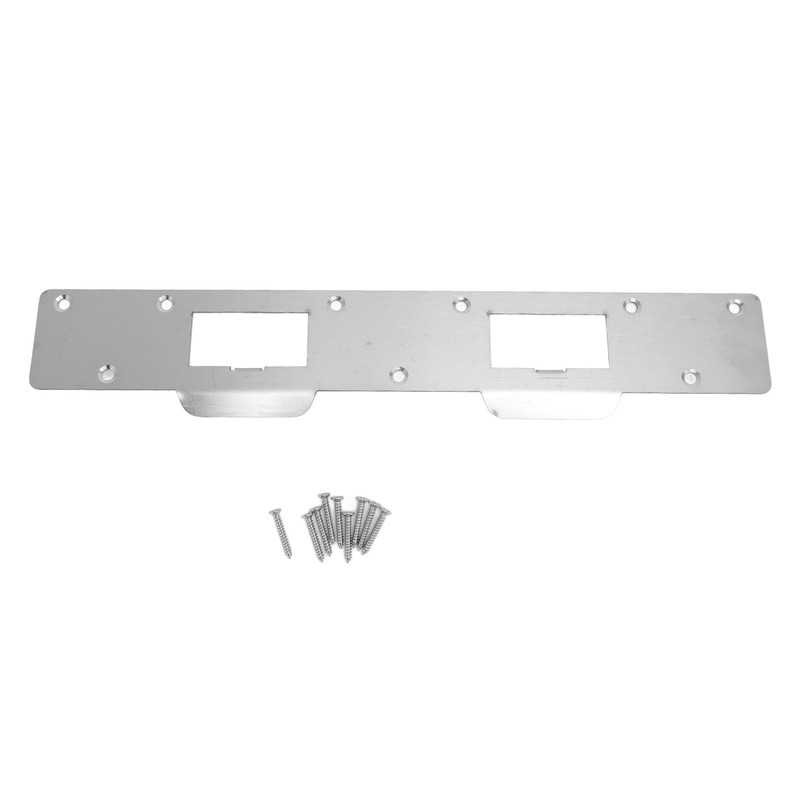 Door Strike Plate Double Holes Steel Reinforced Strong Easy Install