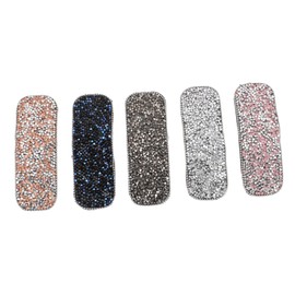 WOONEKY Luxurious Rhinestone Barrettes 5 Pack Hairpin Clips for Ponytails Braids