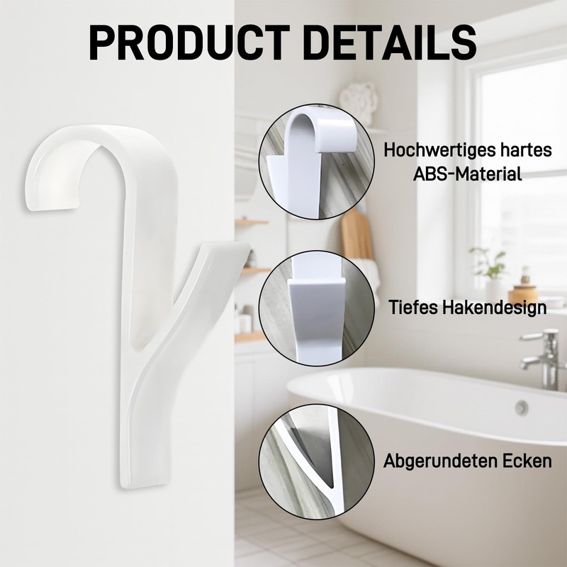 Ztolbriy Pack of 10 Radiator Hooks White - For Round