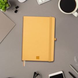 FINOCAM – Nexo Notebook Soft Cover Horizontal Ruled Camel | A5 Notebook with Micro-Perforated Pages | Pocket and Pen Holder | 72 Pages, Ideal for Taking Notes and Writing