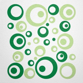 WANDfee® Wall Tattoo, Circles, Dots, 50 Stickers, Colour Choice For Children's Bedroom, Living Room, Hallway, Bathroom, Kitchen, Tile Stickers, green