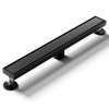 LISEEGO Linear Shower Drain 28 Inch Black, Brushed AISI 304
