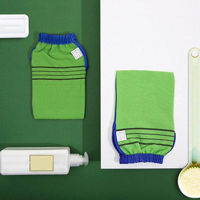 3 Piezas Guante Exfoliante Fibra Vegetal de Bambú Verde
