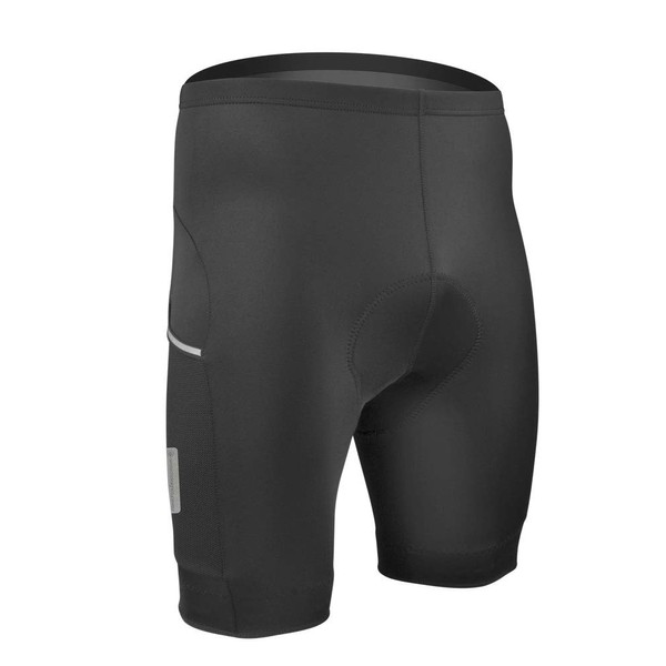 Aero Tech All Day Cycling Shorts with Reflective Side Pockets (X-Lage, Black)