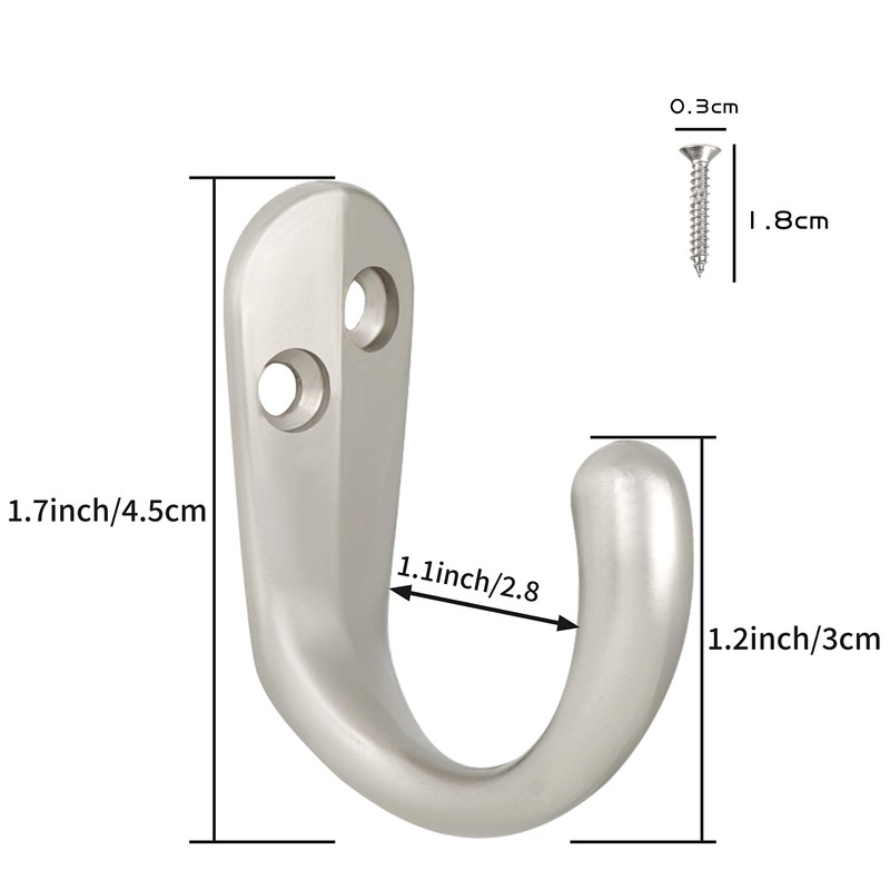 IBosins 15PCS Coat Hooks Wall Mounted Single Prong Robe Hook