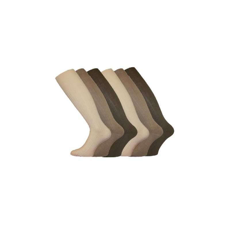 MENS LONG COTTON SOCKS Comfy grip Size 6-11 Brown 6pk