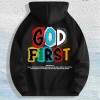 GOD FIRST Graphic Hoodie 100% Cotton US Warehouse 7 ColorsColor:
