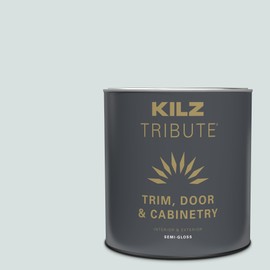 KILZ Tribute Cabinet Paint & Trim Paint, Interior/Exterior, Semigloss, Misty Morning, 1 Quart