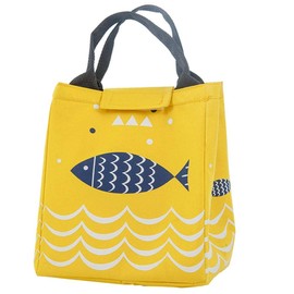 Dubens Women's Picnic Bag Tote Cool Bag Waterproof Lightweight Picnic Bag Lunch Insulated Bag Thermal Bag for Work and School Gelb Fisch