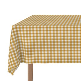 Martina Home - Vichy Teflon Tablecloth - Gold - 140 Round