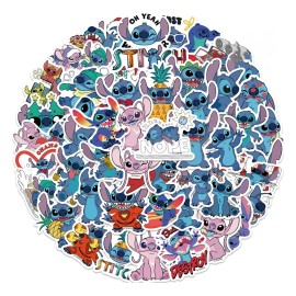 Stitch 100 Calcomanias Stickers Pvc Contra Agua