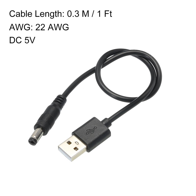 MECCANIXITY USB to DC Power Cable 0.3 M USB to