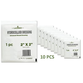 AWD Hydrocolloid Bandages - Sterile Self-Adhesive Hydrocolloid Dressing for Advance Healing | 10-Pack, 2 inch by 2 inch| Flexible, Latex Free, Water Resistant, Comfortable, Light Exudate Wound Patch.