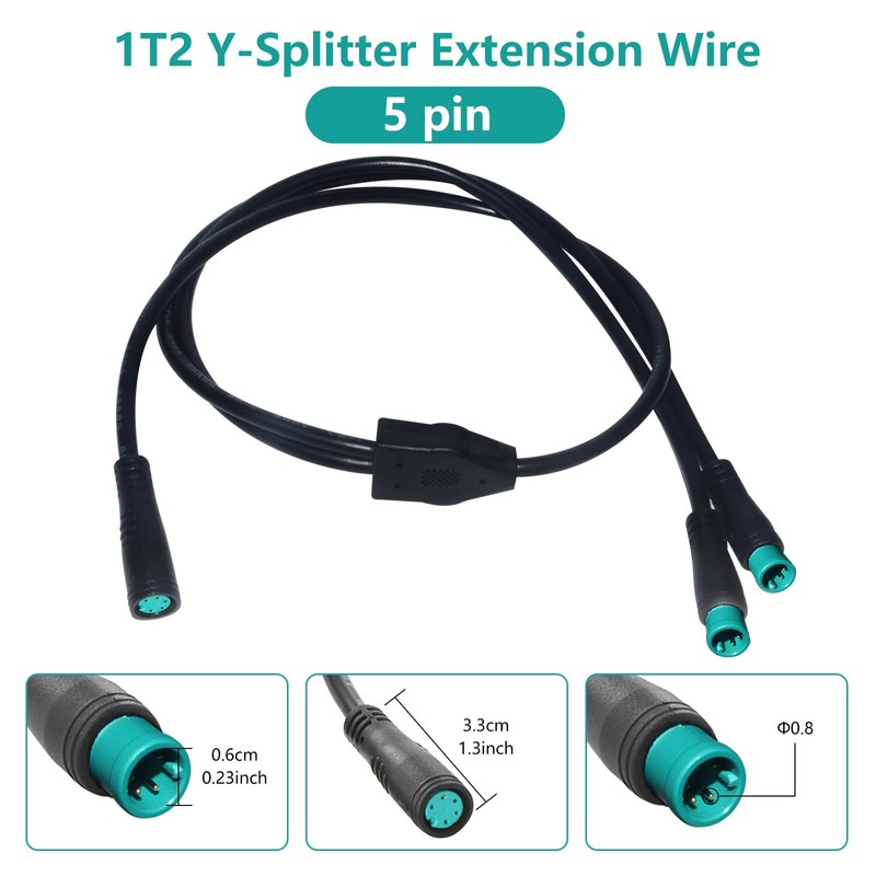 1T2 Y-Splitter Extension Wire with Julet Type 5pin Connector for