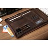 Leather Business Checkbook Binder - 7 Ring Zippered Binder with
