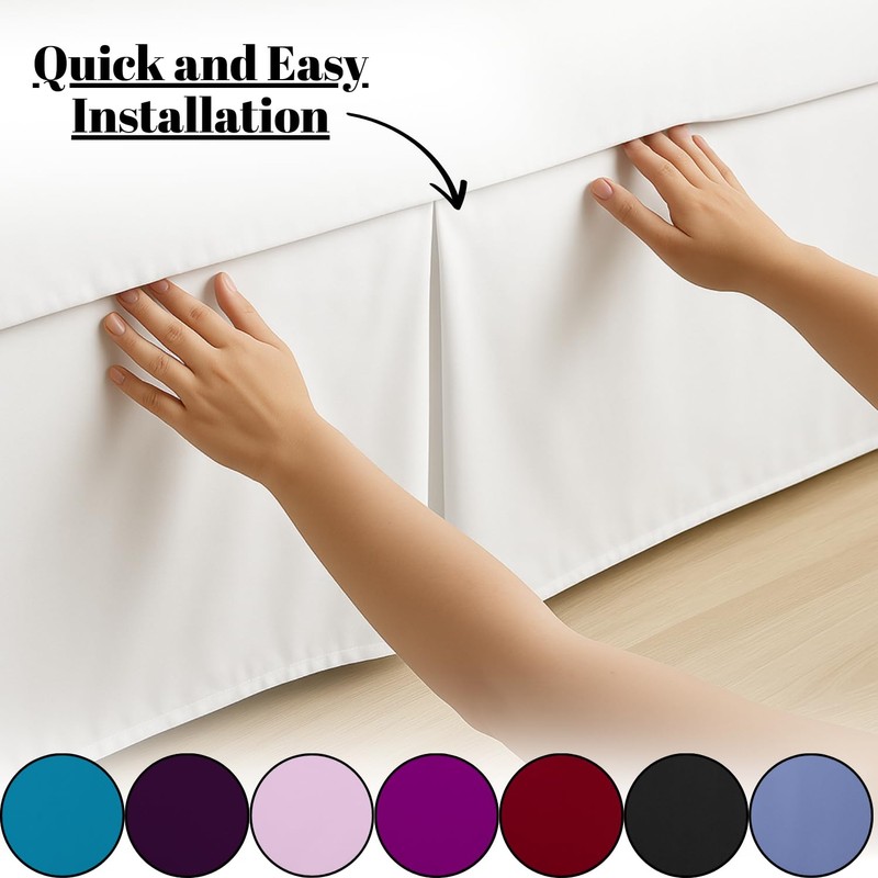 Dazzle Collection® Plain Dyed Poly Cotton Pleated Platform Base Valance