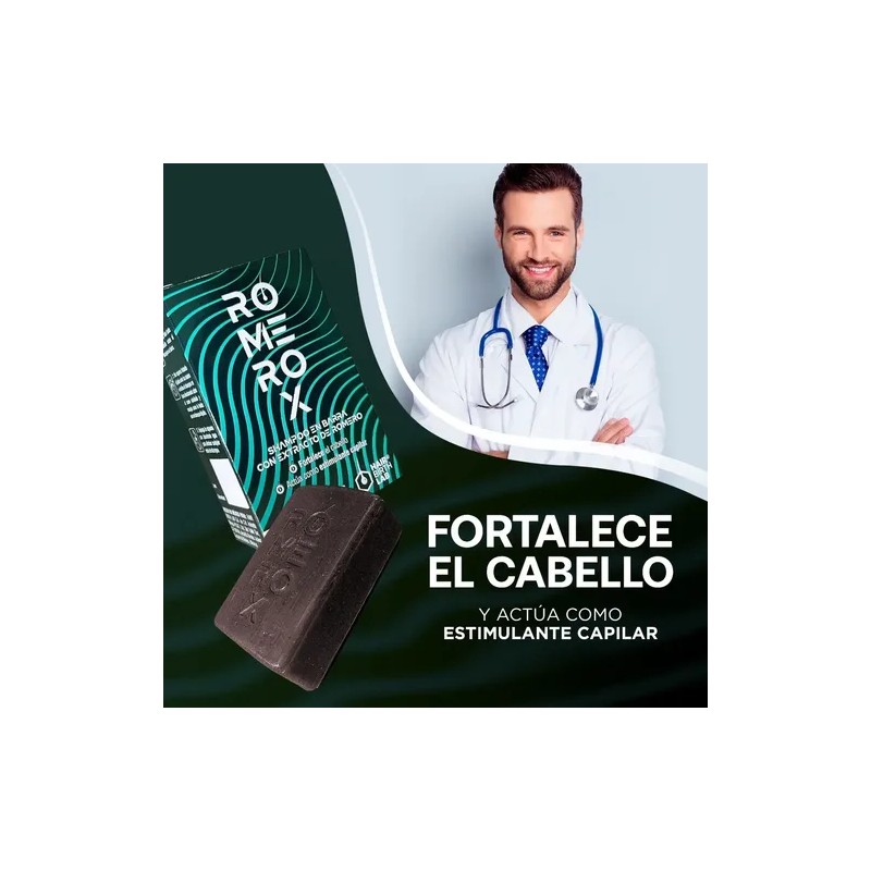 Pack 2 Shampoo Anticaída Romerox Tratamiento Cabello Barba
