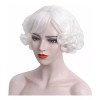 Stfantasy Peluca Blanco Rizado Con Fleco Stfantasy