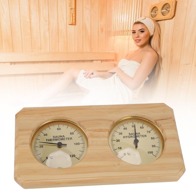 Wooden Sauna Thermometer Hygrometer 2 in 1 Humidity Temperature Measurement