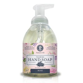 Natures Oil Foaming Hand Soap, Rose, 10 Fluid Ounces (Single Unit)