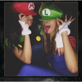 Disfraz Infantil De Fontaneros Tipo Mario Y Luigi Con Gorra