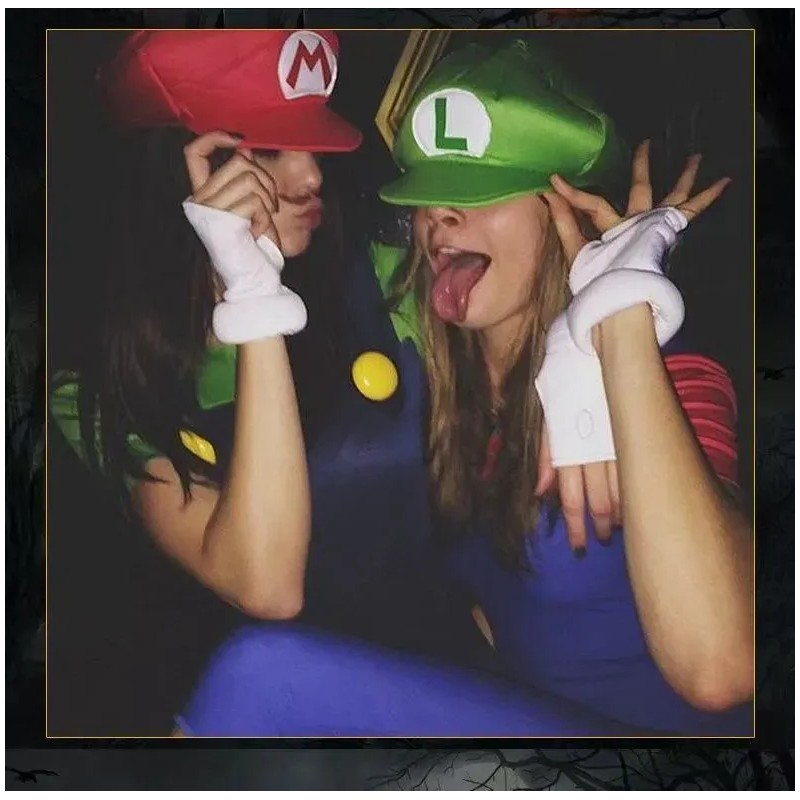 Disfraz Infantil De Fontaneros Tipo Mario Y Luigi Con Gorra