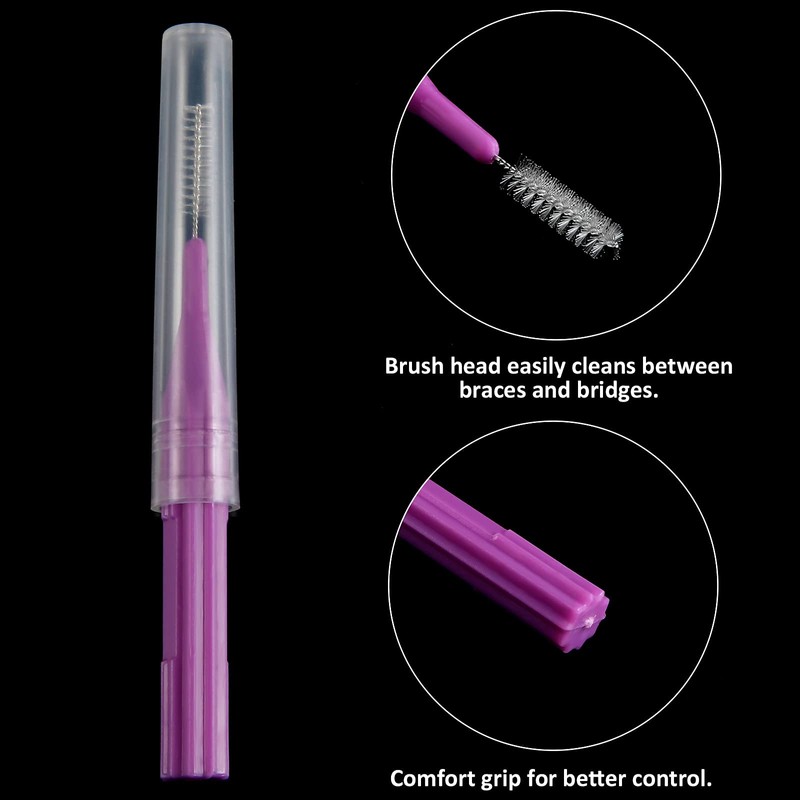 Patelai 50 Pieces Braces Brush for Cleaner Interdental Brush Between