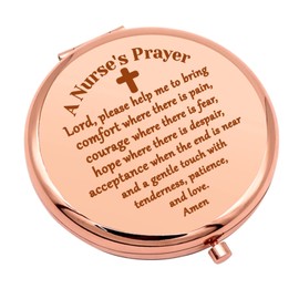 Nurse Appreciation Gifts for Women Nurse Prayer Gifts Compact Makeup Mirror for Nurse Student Nurse Gifts for Women Folding Makeup Mirror for Her Birthday Christmas Graduation Gifts