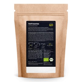 Biotiva TEA, East Frisian Blend 250g, Loose Leaves, Organic Assam Darjeeling, High Caffeine, Vegan, Gluten & Lactose Free, Silver Bag, Germany