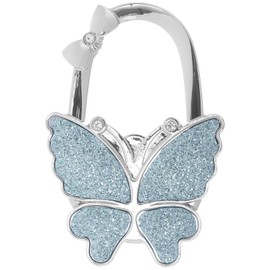 Veemoon Bag Holder for Table, Large Butterfly Purse Hanger for Table Heavy Duty Decorative Purse Holder for Home Office Desk, Blue, 2.75X1.85X0.39in