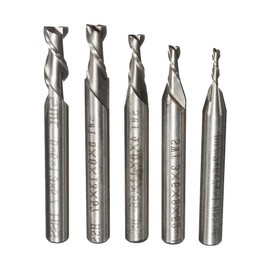 ChaRLes 5 Pieces 2 Flute 2/3/4/5/6 mm 6 mm Shank Milling Cutter HSS End Mill CNC Engraving Bit