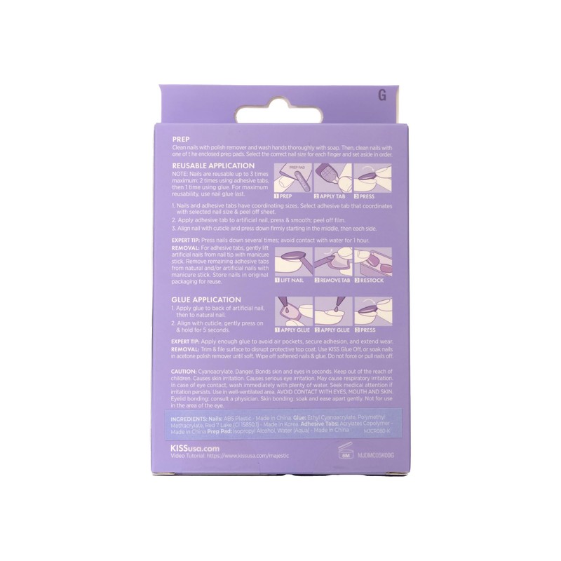 KISS Majestic, 30 Pcs Press On Nails, Medium Coffin Fake