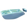 Wireless Ergonomic Keyboard and Mouse Combo with PU Wrist Rest,