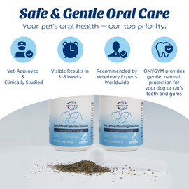 OMYGYM Dental Powder & Pet Teeth Cleaning Powder Kit for Dogs & Cats – Complete Oral Care Kit for Clean Teeth & Fresh Breath – Includes Dog Paw Balm, Nose Balm & Protective Paw Wax