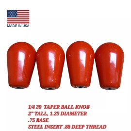 BP-Engineer 4  Pack Tapered Ball Knobs 1/4-20 X .88 Deep, 2" Tall, 1.25 Diameter