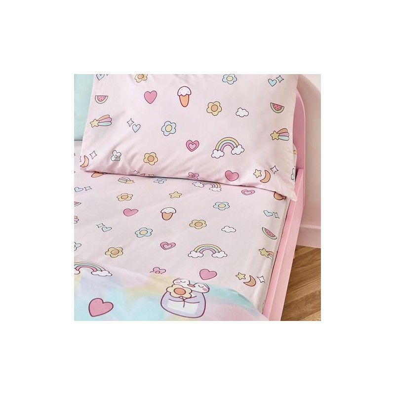 Catherine Lansfield Kids Forever Together Double Fitted Sheet Pastel
